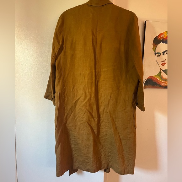 Zara Linen Coat, M - Picture 2 of 2